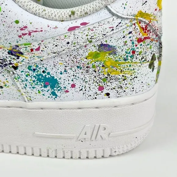Custom‎ Air Force 1 Colorful Splatter Drip Men's Women's Custom Shoes Size 9.5
