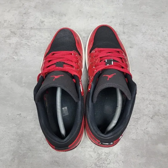 Custom Air Jordan 1 Retro Low Mens Size 10 Gym‎ Red White Black Sneakers Shoes