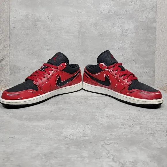 Custom Air Jordan 1 Retro Low Mens Size 10 Gym‎ Red White Black Sneakers Shoes