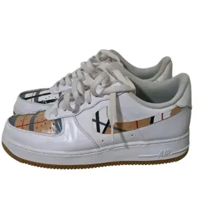 Custom Burberry Nike Air Force 1 Sz 9.5 Men's Sneakers Tennis Shoes White Plaid
