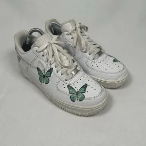 Custom Nike Air Force 1 Low Women's Size 7.5 Green Butterfly‎ Sneakers