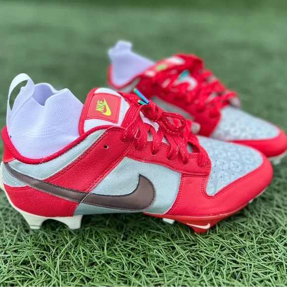 Custom Ohio State painted Nike Low Top Vapor Edge Dunk Molded Cleats. Size 10.