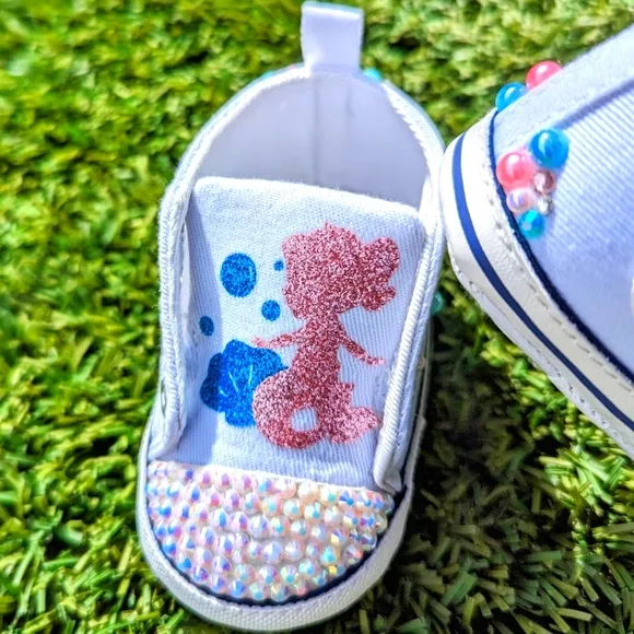 Custom Sea Princess/Mermaid Hand Embellished Baby Shoes