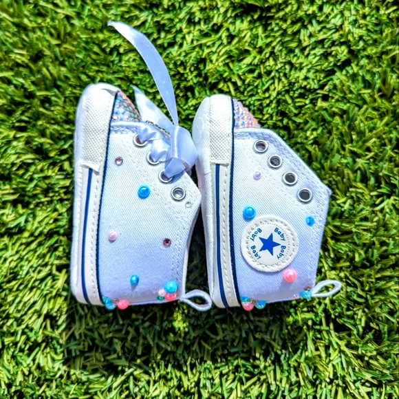 Custom Sea Princess/Mermaid Hand Embellished Baby Shoes