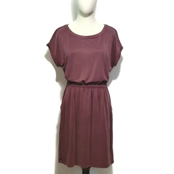 Cynthia Rowley Athleisure Sporty Mini Dress Scoop Neck Short Sleeve Red Size L
