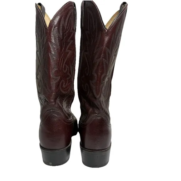 Dan Post Cowboy Boots Men's 12D Black Cherry Vintage Western USA 112R