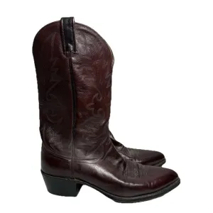 Dan Post Cowboy Boots Men's 12D Black Cherry Vintage Western USA 112R