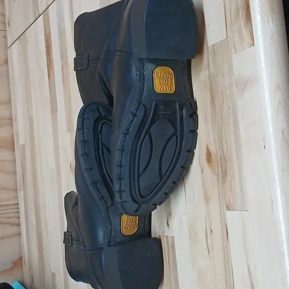 Dan Post Vintage Black Leather Cowboy Boots Size 8 D