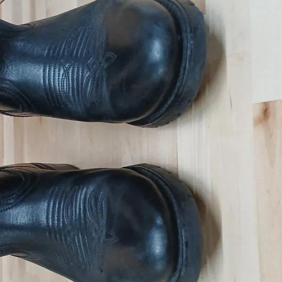 Dan Post Vintage Black Leather Cowboy Boots Size 8 D