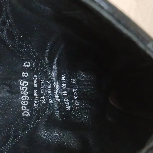 Dan Post Vintage Black Leather Cowboy Boots Size 8 D
