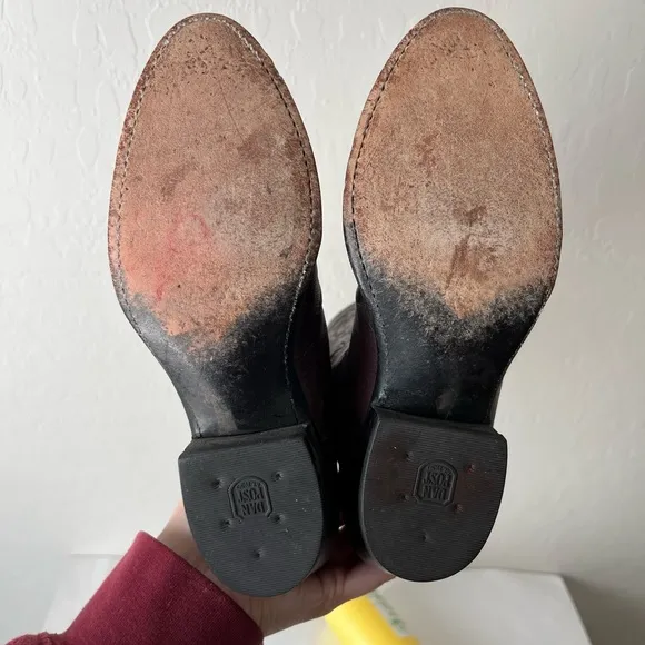 Dan Post Vintage Maroon Burgundy Leather Western Cowgirl Cowboy Boots