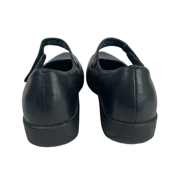 Dansko Annie Clogs Leather Embroidered Mary Jane  Size 41 (10.5-11) Black