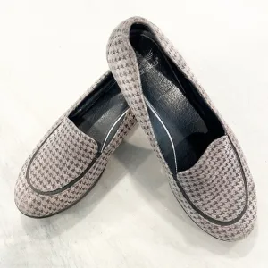 DANSKO Debra Suede Houndstooth Grey Black Loafer Wedge Shoes Size 41 10.5 - 11