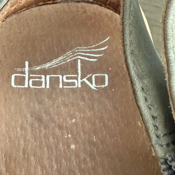 Dansko Delle Clogs Brown Leather Studded Boho Chic Platform Sandals Sz 40 US 9.5