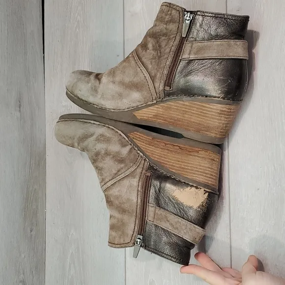 Dansko Women Shirley Ankle Leather Western Platform Boots shoes sz 41/10.5-11
