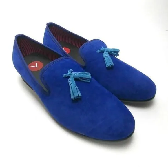 DARA Luxury Velvet BLUE Men's Smoking Slippers  |  NEW W/O BOX  |  SHIPS FREE!!!