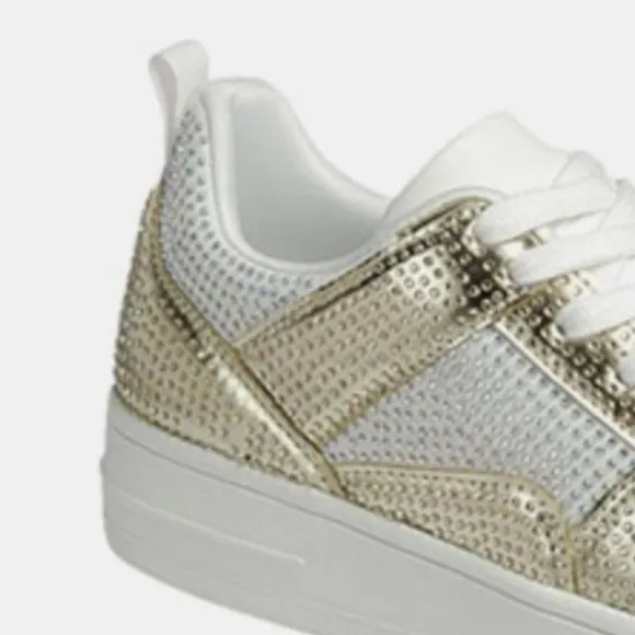 Dazzling Rhinestone Platform Sneakers