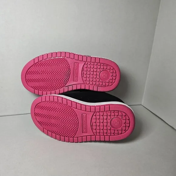 DC Shoes Kids Pink &amp; Black Size 1.5 Elastic Lace Shoes Black NEW In box