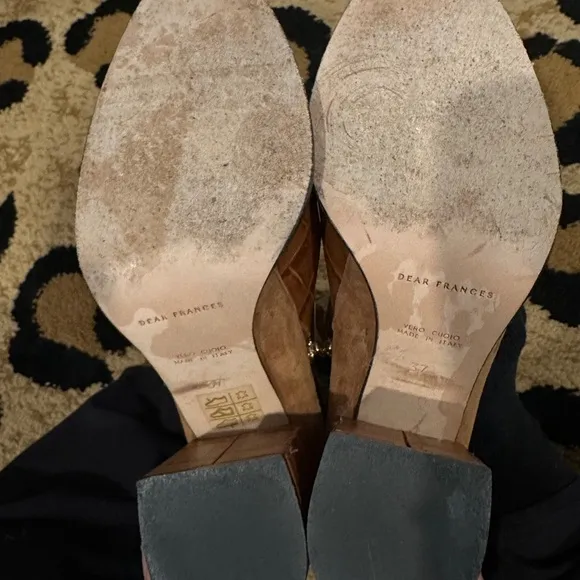 Dear Frances Brown Croc-Embossed Ankle Boots