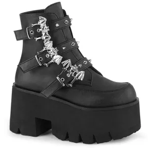 Demonia Ashes-55 Black Vegan Platform Boot