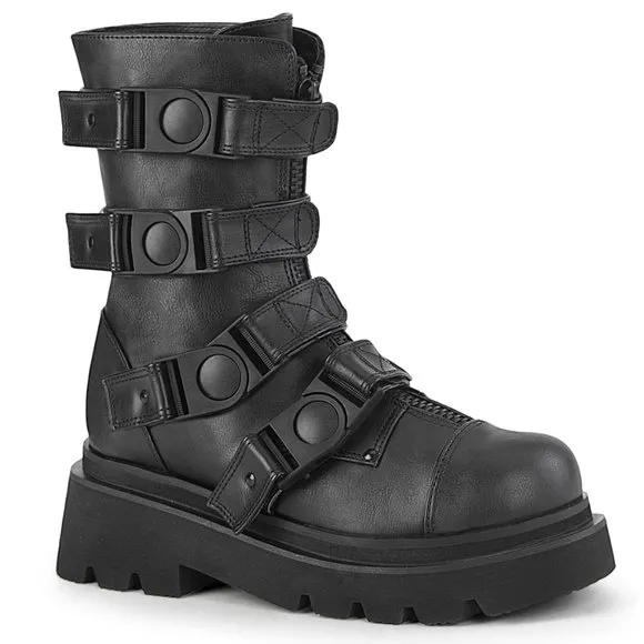 Demonia Renegade-55 Black Vegan Leather Combat Boots