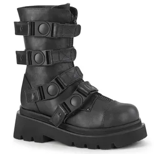 Demonia Renegade-55 Black Vegan Leather Combat Boots