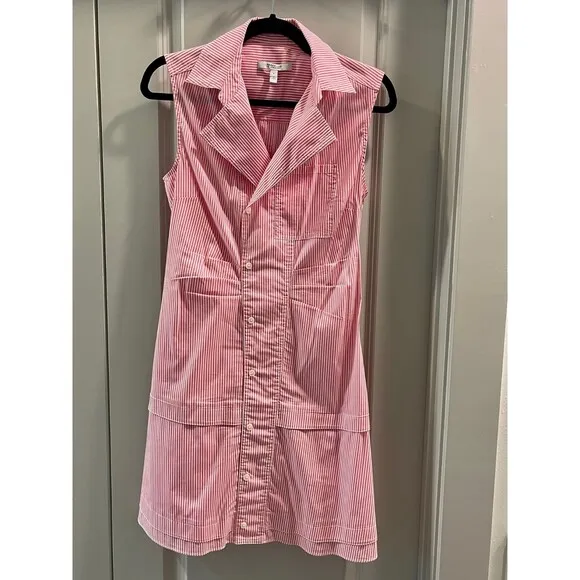 DEREK LAM 10 CROSBY Satina Sleeveless Shirt Dress, Sz 4