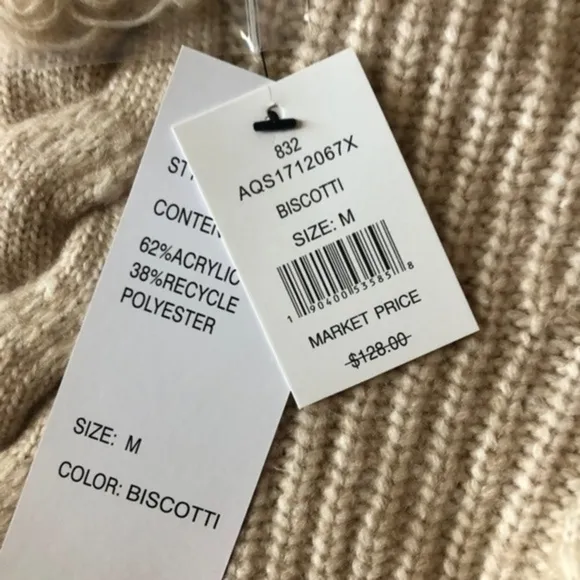 DESIGN 365 Cable-Knit Dropped-Shoulder Sweater w/Fringe Trim