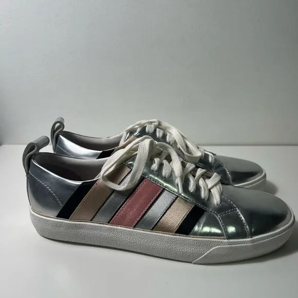 Diane Von Furstenberg DVF Tess Colorblock Striped Platform Low Top Sneakers