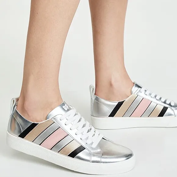 Diane Von Furstenberg DVF Tess Colorblock Striped Platform Low Top Sneakers