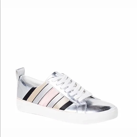 Diane Von Furstenberg DVF Tess Colorblock Striped Platform Low Top Sneakers