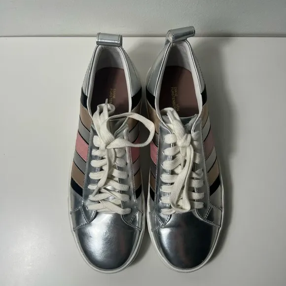 Diane Von Furstenberg DVF Tess Colorblock Striped Platform Low Top Sneakers