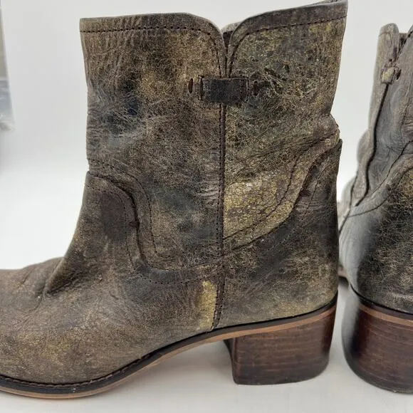 Diba West Haven Distressed Leather Boots Brown