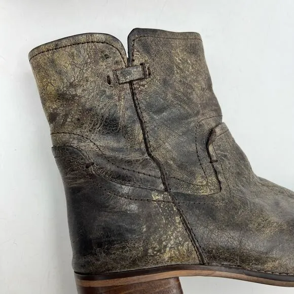 Diba West Haven Distressed Leather Boots Brown