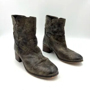 Diba West Haven Distressed Leather Boots Brown