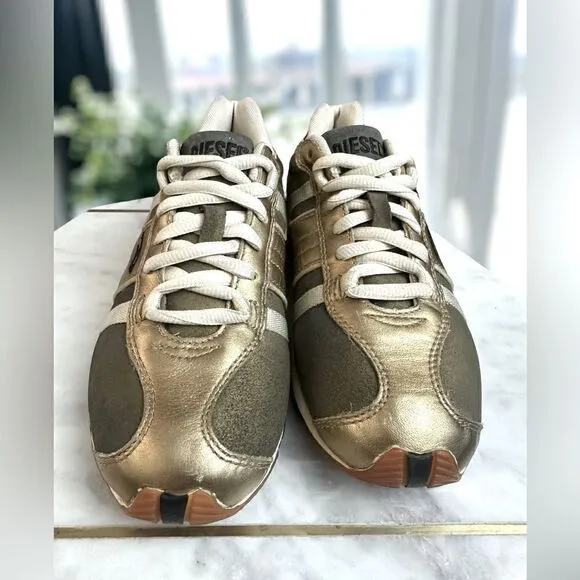 🔥🔥 DIESEL Proton Y2K Retro Sneakers Leather 2000 Vintage Size 7
