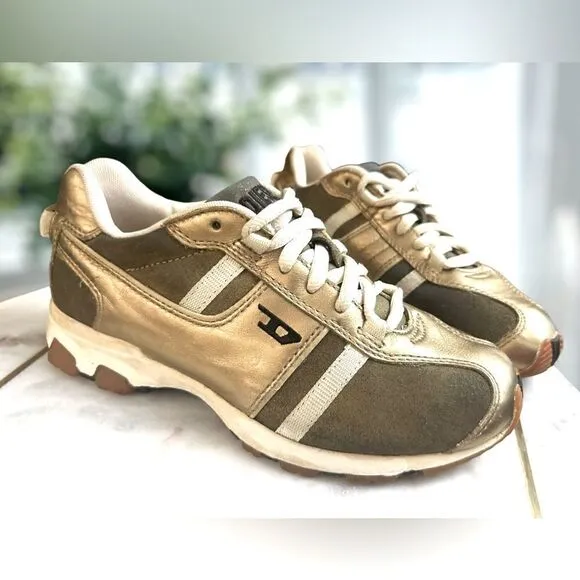 🔥🔥 DIESEL Proton Y2K Retro Sneakers Leather 2000 Vintage Size 7