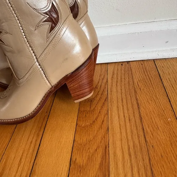 Dingo Acme Women Cowboy Western boots-Size 7.5 - Model 7408 -Beige -Brown