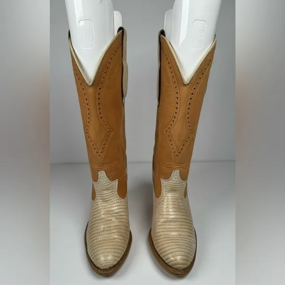 Dingo By Acme Suede Eoxtic Reptile Vintage Leather Boots Women’s Size 7M USA