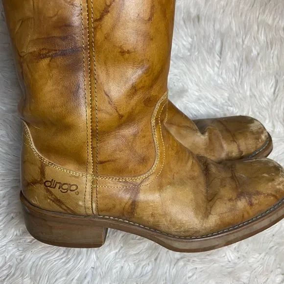 Dingo vintage marbled leather campus boots