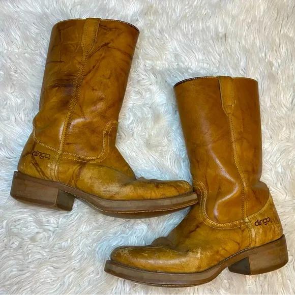 Dingo vintage marbled leather campus boots