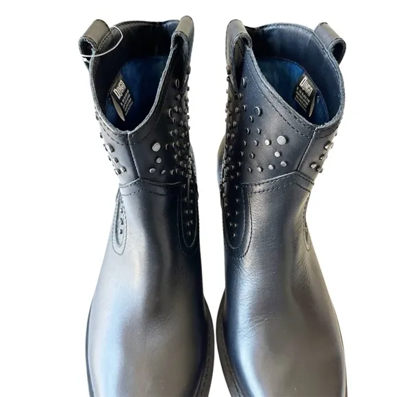 DINGO Women's DUSTY Studded Black Leather Western Ankle Boots DI-150 Size 10M