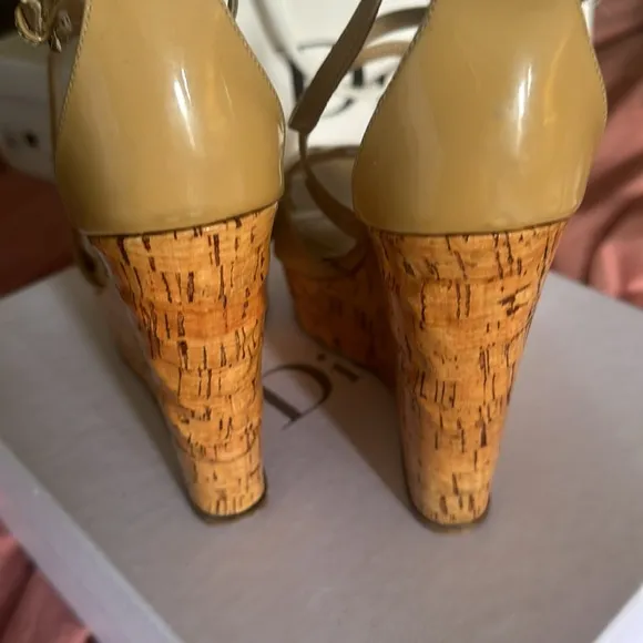 Dior excapade iconic wedge sandals logo hardware platform shoes