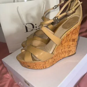 Dior excapade iconic wedge sandals logo hardware platform shoes
