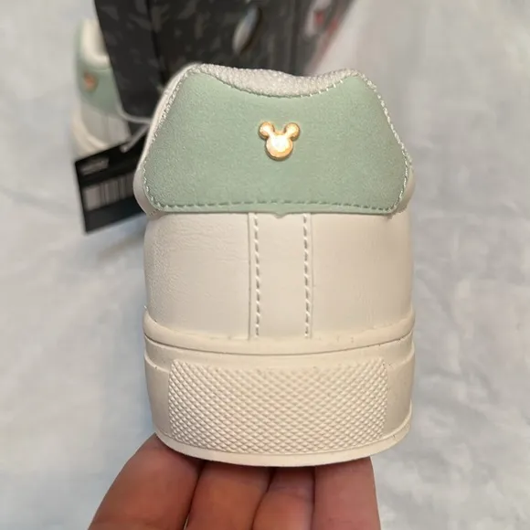 Disney White and Gold Sneakers Mickey Mouse NWT Size 9 Aldi
