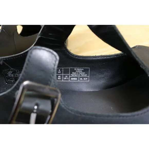 Doc Dr Martens Womens 10 Black Leather Karina Platform Mary Jane Shoes