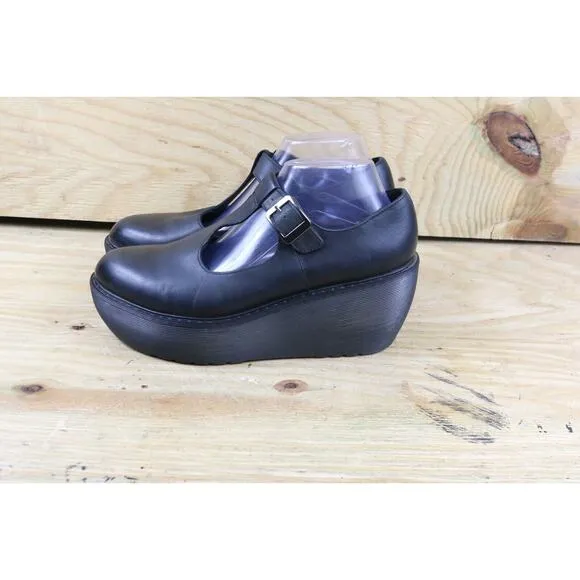 Doc Dr Martens Womens 10 Black Leather Karina Platform Mary Jane Shoes