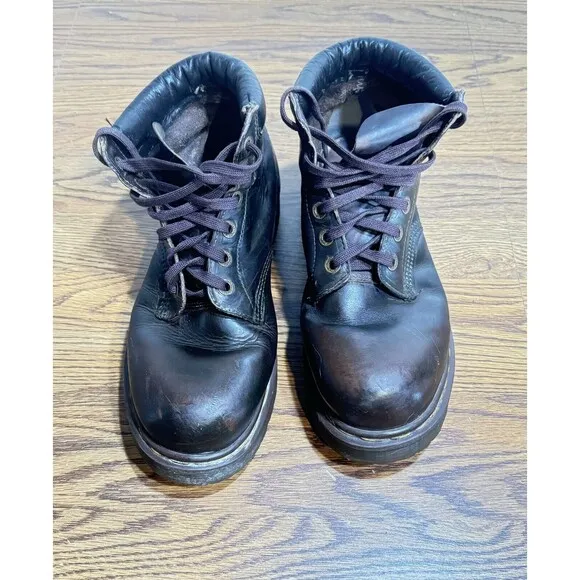 Doc Marten Vintage Made in England Brown Cushion Collar‎ Combat Boots Size US 10