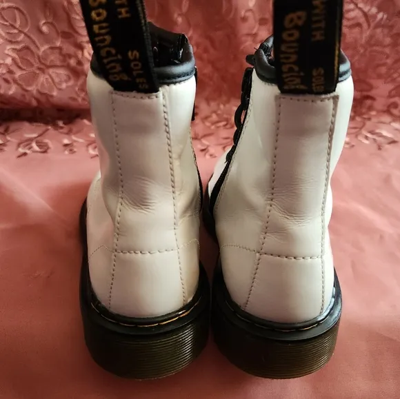 Doc Martens White Junior Pascal Combat Boots 1460J Youth Kids Size 3