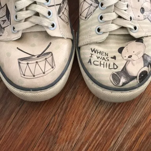 Dogo shoes When I was a child design teddy bear drum size eu 36 us 5.5 vegan